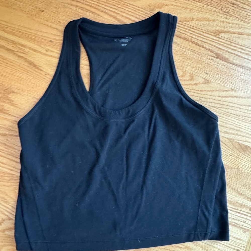 Athleta Black Racerback Crop Tank